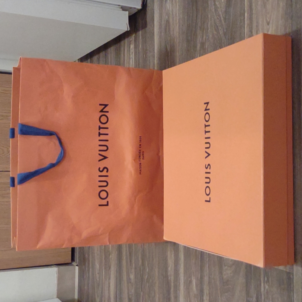 Authentic Louis Vuitton garment box and bag